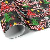 Papier Cadeau Modèle de texte décoratif Joyeux Noël (Coin rond)