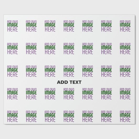 PAPIER CADEAU MODÈLE DE TEXTE D'IMAGE BLANCHE SIMPLE ÉDITABLE MO (Plat)