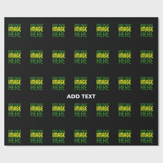 PAPIER CADEAU MODELE DE TEXTE D'IMAGE NOIRE SIMPLE ET MODIFIABLE (Plat)