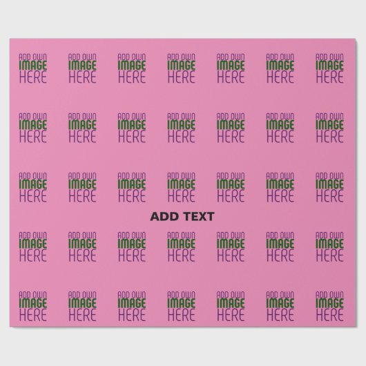 PAPIER CADEAU MODÈLE DE TEXTE D'IMAGE ROSE CHAUD MIGNON ÉDITABLE (Plat)