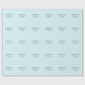 Papier Cadeau Modèle de texte simple et élégant | Bleu clair (Plat)