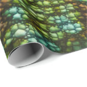 Papier Cadeau Modèle de texture de peau de caméléon (Coin rond)