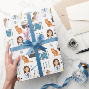 Papier Cadeau Modèle de vétérinaire animalier médical Vétérinair