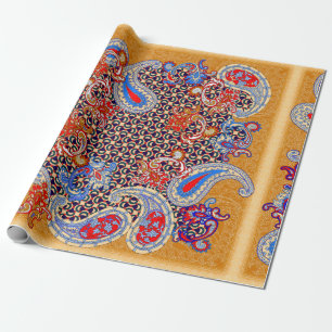 Papier Cadeau Modèle d'écharpe multicolore Paisley