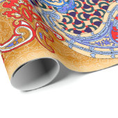 Papier Cadeau Modèle d'écharpe multicolore Paisley (Coin rond)