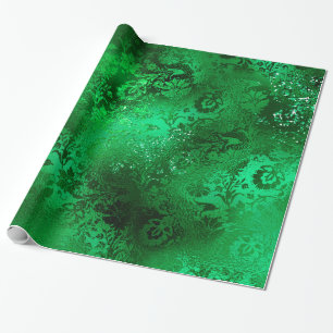 Papier Cadeau Modèle Emerald Green Glam Damask