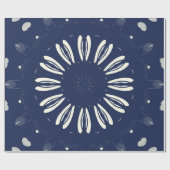 Papier Cadeau Modèle en bleu et blanc (Plat)