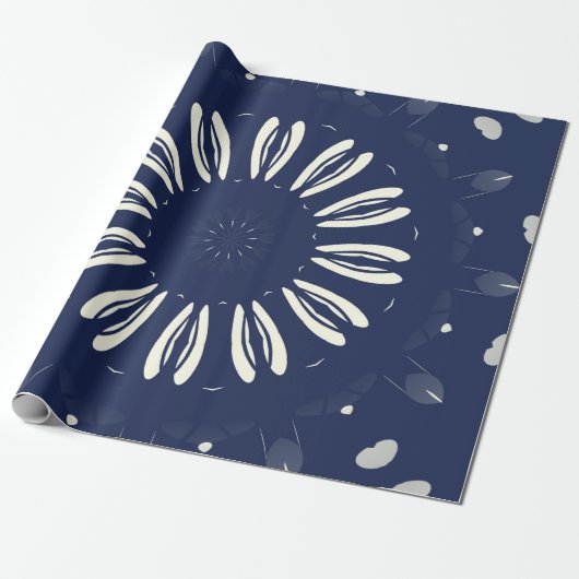 Papier Cadeau Modèle en bleu et blanc (Déroulé)