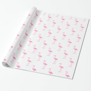 Papier Cadeau Modèle flamant blanc et rose