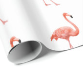 Papier Cadeau Modèle Flamingo rose féminin (Coin rond)
