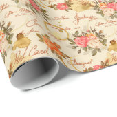 Papier Cadeau Modèle floral (Coin rond)