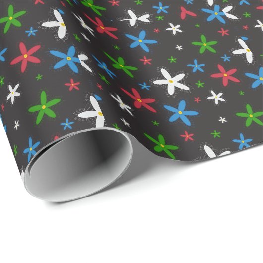 Papier Cadeau Modèle floral (Coin rond)