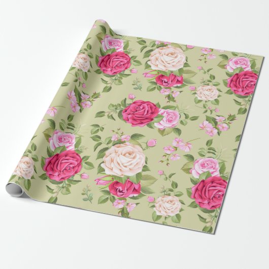 Papier Cadeau Modèle floral (Déroulé)