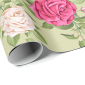 Papier Cadeau Modèle floral (Coin rond)