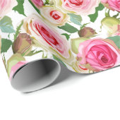 Papier Cadeau Modèle floral (Coin rond)