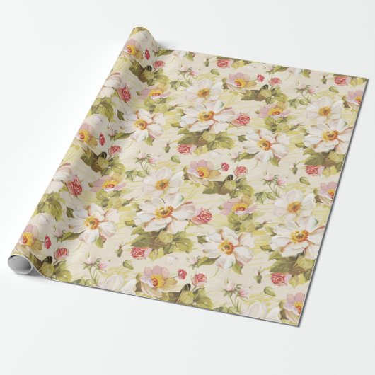 Papier Cadeau Modèle floral (Déroulé)