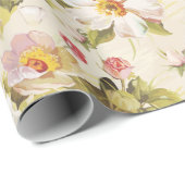 Papier Cadeau Modèle floral (Coin rond)