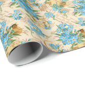 Papier Cadeau Modèle floral (Coin rond)