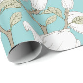 Papier Cadeau Modèle floral (Coin rond)