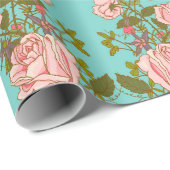 Papier Cadeau Modèle floral (Coin rond)