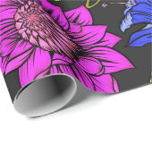 Papier Cadeau Modèle floral (Coin rond)