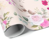 Papier Cadeau Modèle floral (Coin rond)