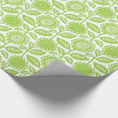 Papier Cadeau Modèle floral 280313 - Martian Green sur blanc (Coin)