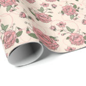 Papier Cadeau Modèle floral 5 (Coin rond)