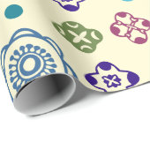 Papier Cadeau Modèle floral Abstrait lunaire (Coin rond)