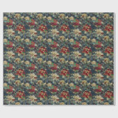 Papier Cadeau Modèle floral Art Nouveau de Noël (Plat)