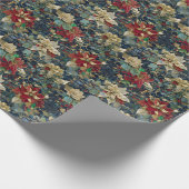 Papier Cadeau Modèle floral Art Nouveau de Noël (Coin)