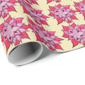 Papier Cadeau Modèle floral art rose (Coin rond)