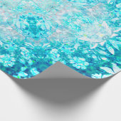 Papier Cadeau Modèle floral bleu cristal Turquoise (Coin)