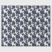 Papier Cadeau Modèle floral bleu inspiré de Matisse (Plat)