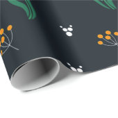 Papier Cadeau Modèle floral chic (Coin rond)