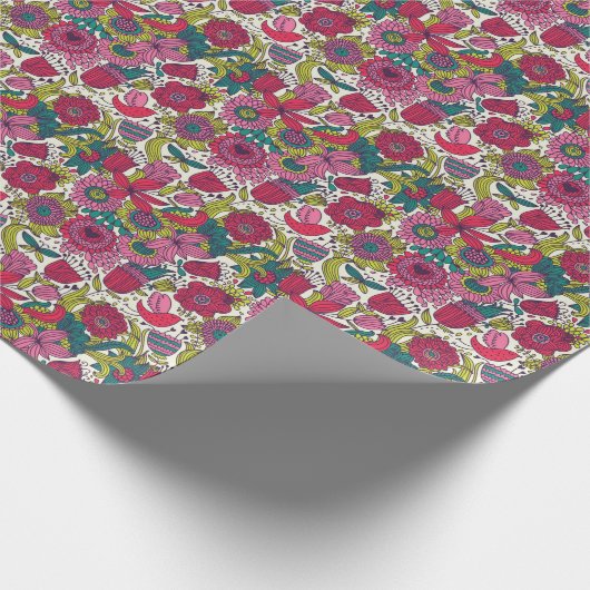 Papier Cadeau Modèle floral clair (Coin)