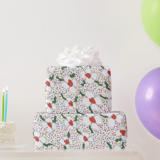 Papier Cadeau Modèle floral classique (Cadeaux de fête)