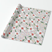 Papier Cadeau Modèle floral classique (Déroulé)