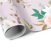 Papier Cadeau Modèle floral classique (Coin rond)