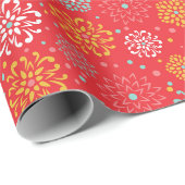 Papier Cadeau Modèle floral coloré (Coin rond)
