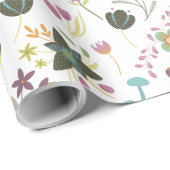 Papier Cadeau Modèle floral cool (Coin rond)