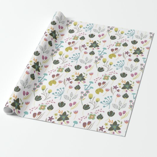 Papier Cadeau Modèle floral cool (Déroulé)