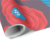 Papier Cadeau Modèle floral de Doodle (Coin rond)