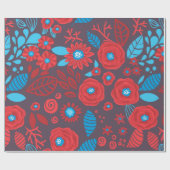 Papier Cadeau Modèle floral de Doodle (Plat)