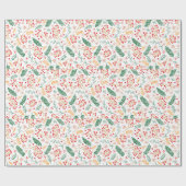 Papier Cadeau Modèle floral de Noël (Plat)