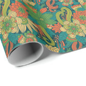 Papier Cadeau Modèle floral d'été (Coin rond)