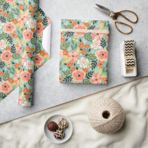 Papier Cadeau Modèle floral du jardin