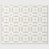 Papier Cadeau Modèle floral Edelweiss moderne Sage Green (Plat)
