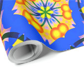 Papier Cadeau Modèle floral esthétique (Coin rond)