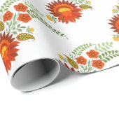 Papier Cadeau Modèle floral folklorique ukrainien. Ukraine (Coin rond)